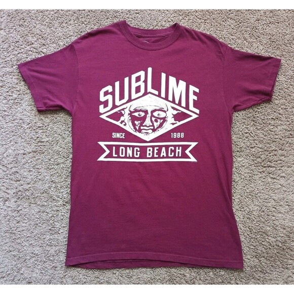 Sublime Other - Sublime T-Shirt Men's Medium Burgundy Short Sleeve